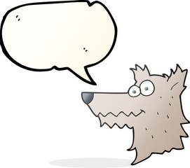 speech bubble cartoon wolf head
