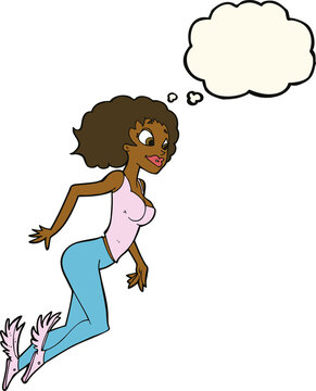 recommend clip art: cartoon flying woman with thought bubble