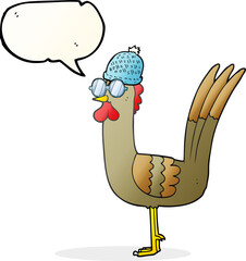 speech bubble cartoon chicken wearing disguise