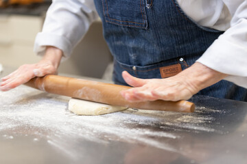 Pastry chef making sweets, rugelach and croasant