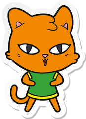 sticker of a cartoon cat