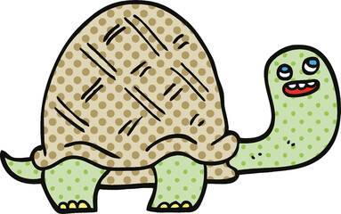 comic book style cartoon happy turtle