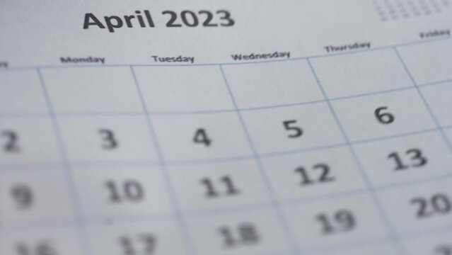 The pages of the calendar of year 2023