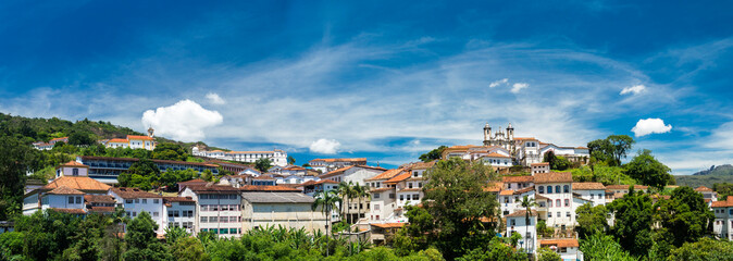 Fototapeta na wymiar A panoramic view of the historic colonial city of Ouro Preto, Minas Gerais, Brazil.