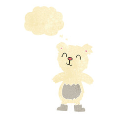 cartoon teddy polar bear with thought bubble