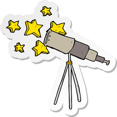 sticker of a cartoon telescope