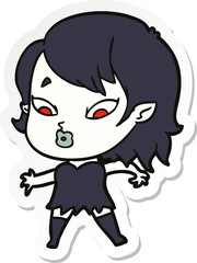 sticker of a cute cartoon vampire girl