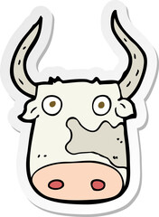 sticker of a cartoon cow