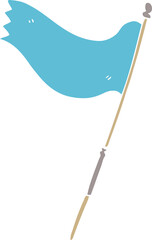 cartoon doodle of a blue flag