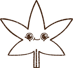 Fototapeta premium Happy Leaf Charcoal Drawing