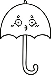 line drawing cartoon umbrella