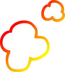 warm gradient line drawing cartoon poof of smoke