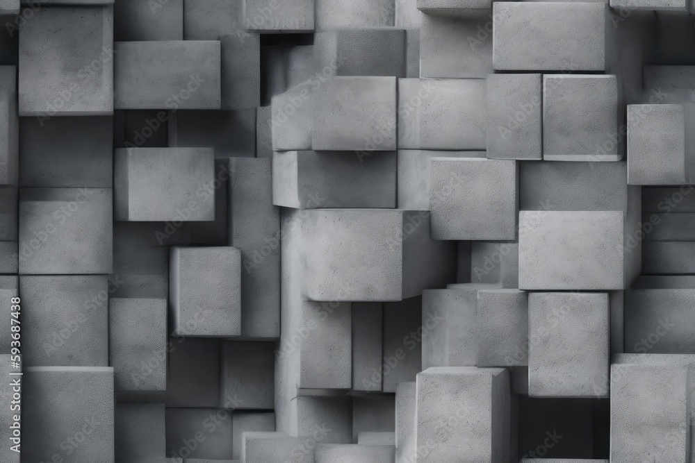 Poster cube concrete abstract background 3d image seamless pattern created with generative ai technology