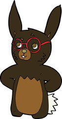 cartoon rabbit wearing spectacles