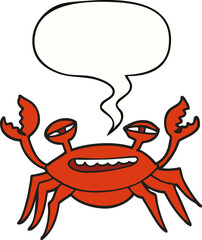 cartoon crab and speech bubble