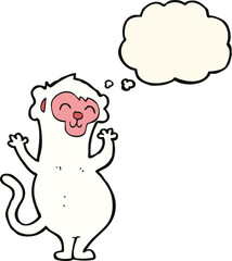 cartoon monkey with thought bubble