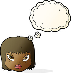 cartoon annoyed face with thought bubble