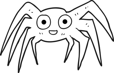 black and white cartoon spider