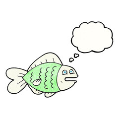 thought bubble textured cartoon funny fish