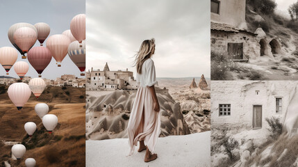 travel and cappadocia mood board Generated AI