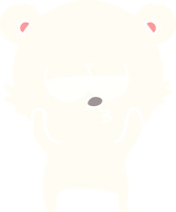 bored polar bear flat color style cartoon