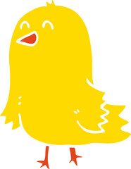 flat color style cartoon bird