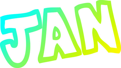 cold gradient line drawing cartoon month of january