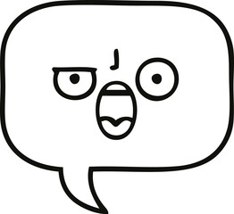 line drawing cartoon speech bubble