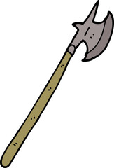 cartoon doodle medieval halberd
