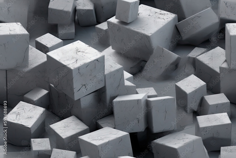 Poster cube concrete abstract background 3d image seamless pattern created with generative ai technology