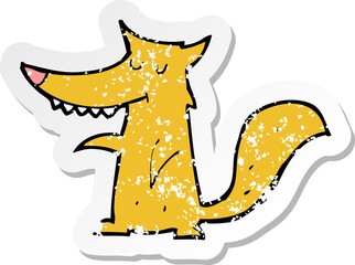 retro distressed sticker of a cartoon fox