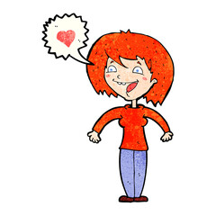 cartoon woman in love
