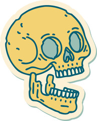 tattoo style sticker of a skull