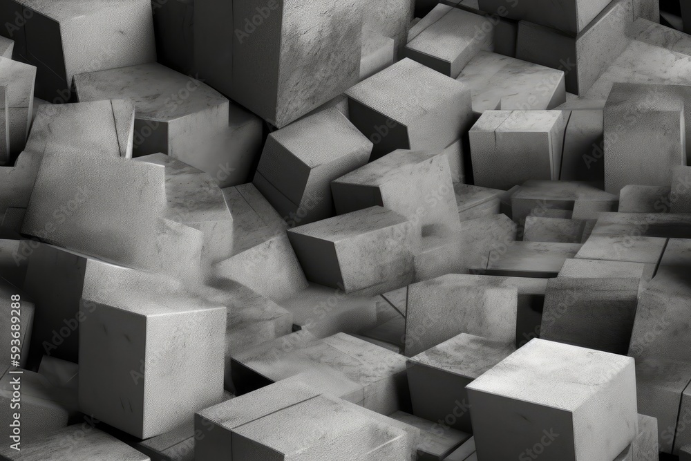 Poster cube concrete abstract background 3d image seamless pattern created with generative ai technology
