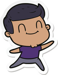 sticker of a cartoon friendly man