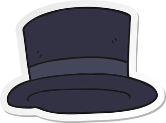 sticker of a cartoon top hat