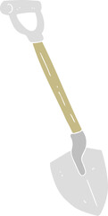 flat color illustration of a cartoon shovel