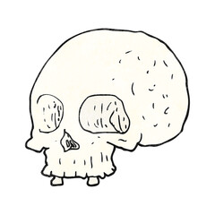 textured cartoon old skull