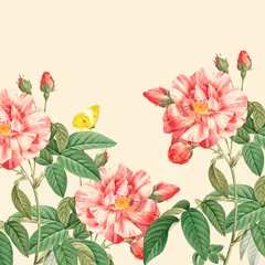  Floral wallpaper designs. Vintage garden patterns. Nostalgic garden motifs.  Classic vintage blooms.  Romantic floral background © shatenka