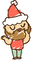 Christmas Man Chalk Drawing