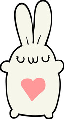 cute cartoon rabbit with love heart