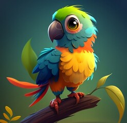 parrot_in_Cartooncute_style