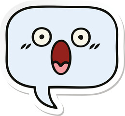 sticker of a cute cartoon speech bubble
