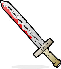 cartoon bloody sword