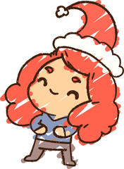 Festive Woman Chalk Drawing