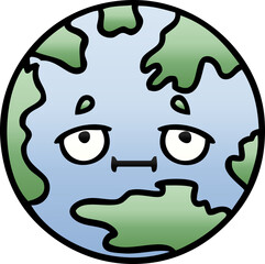 gradient shaded cartoon planet earth