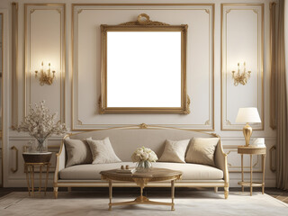 French Style Royal Luxurious blank frame mockups, mockup frames for artwork print designs