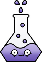 gradient shaded cartoon science beaker