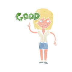 cartoon woman doing good