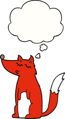 cartoon wolf and thought bubble